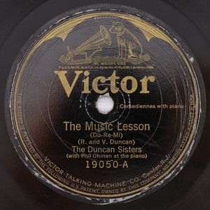 The Duncan Sisters – The Music Lesson /Baby Sister Blues  1923 10" 78 rpm Record